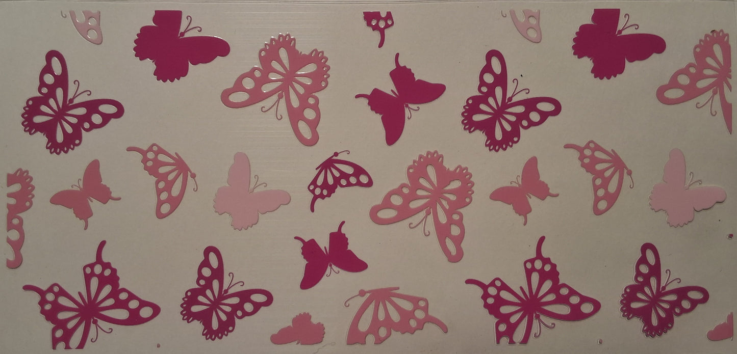 Pink butterflies 16oz wrap