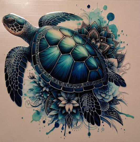 Blue turtle medium decal