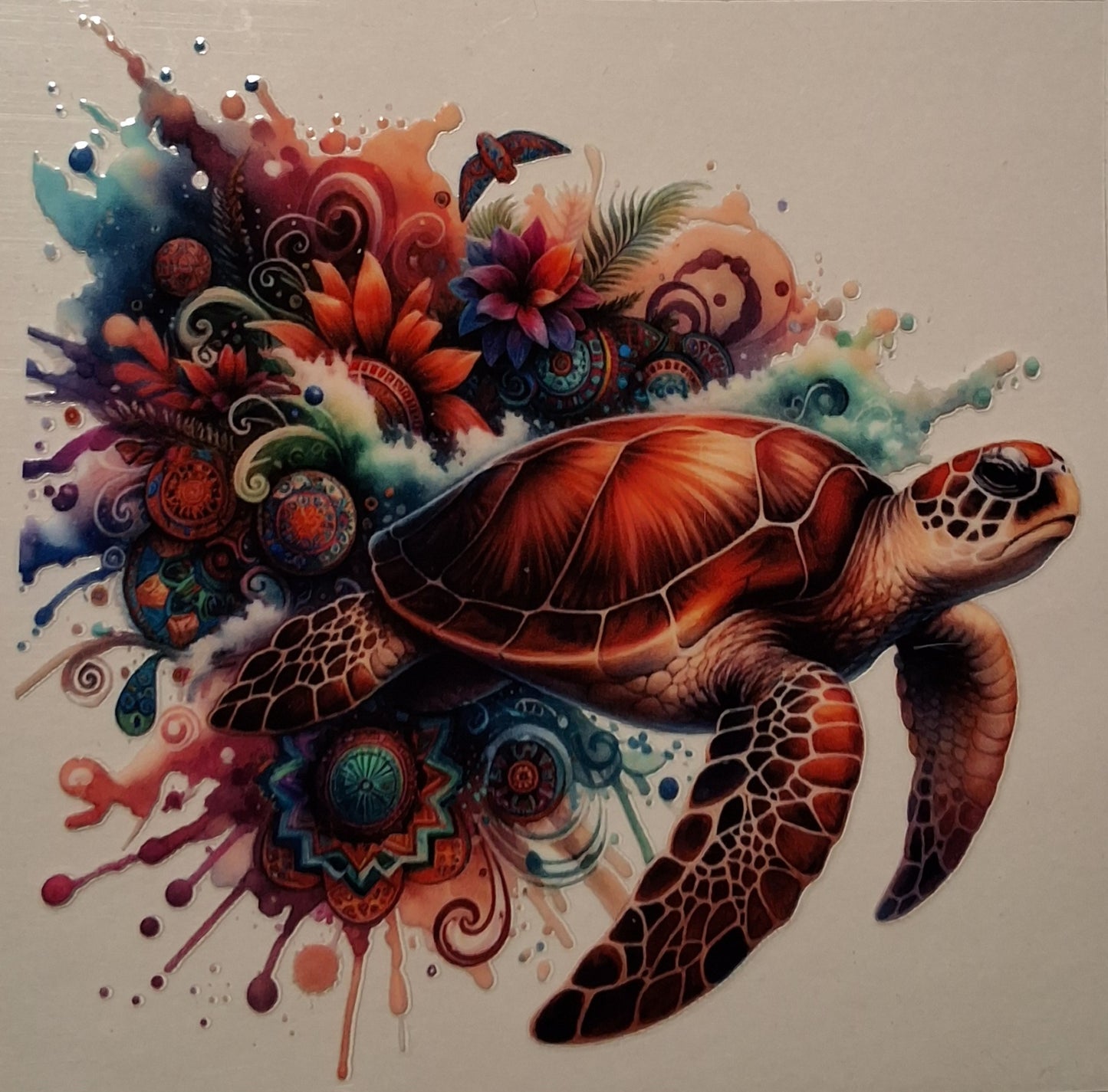 Brown turtle medium decal