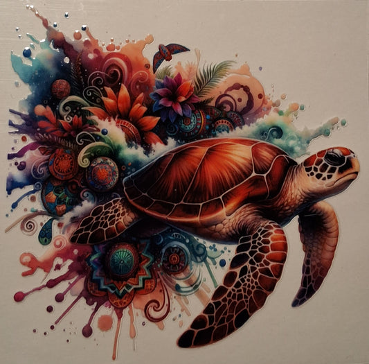 Brown turtle medium decal