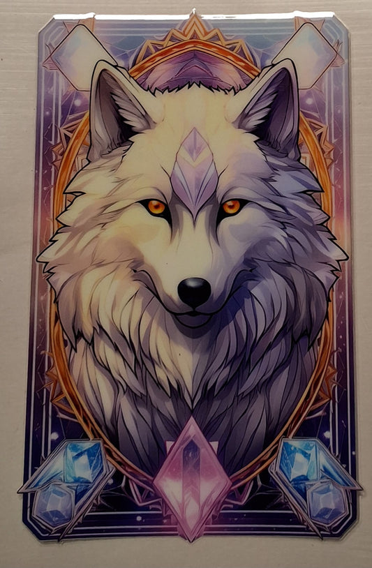 White wolf small decal
