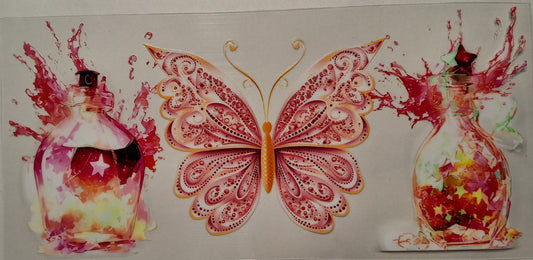 Pink butterfly 16oz wrap