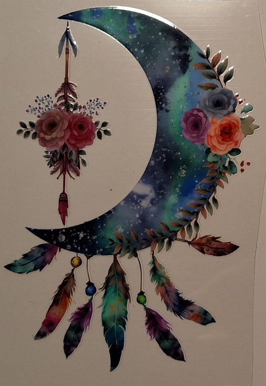 Moon feathers small decal